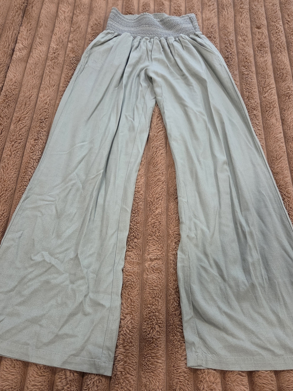 Rewash Women's Sage Green Wide Leg Smocked Waist Boho Pants Size Medium NWOT